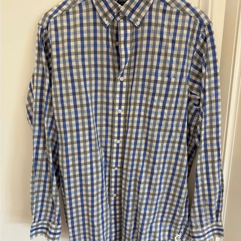 Daniel Cremieux Blue and White Plaid Casual Shirt